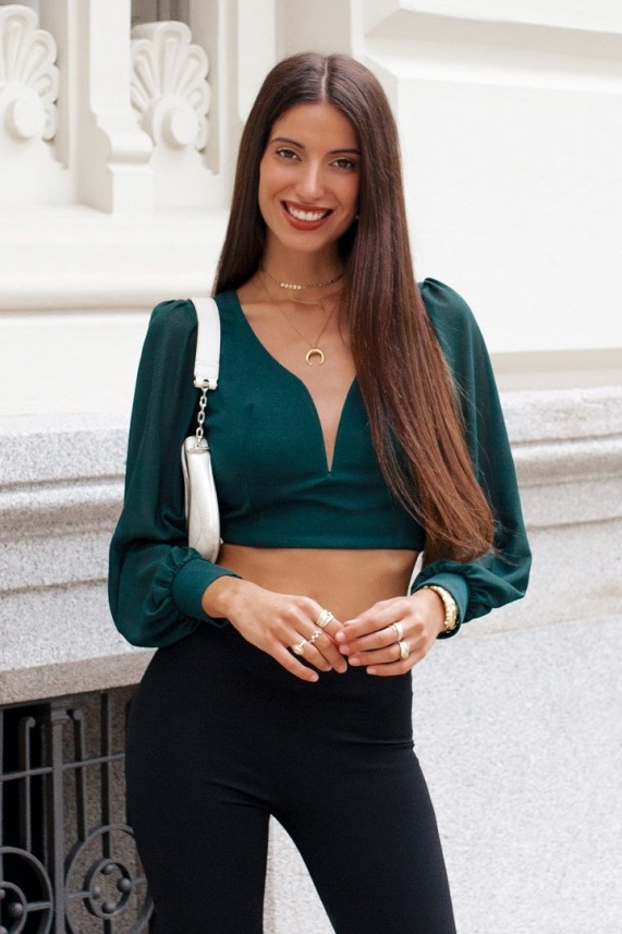 Blusa Khan verde botella