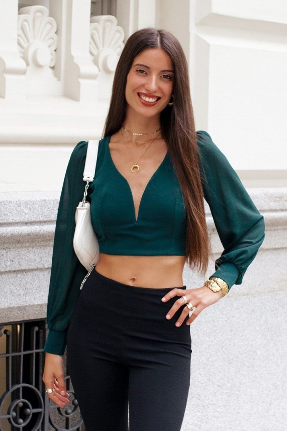 Blusa Khan verde botella