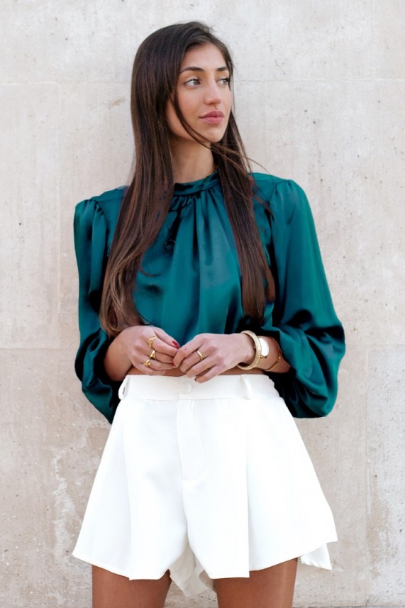 Blusa Fox verde botella