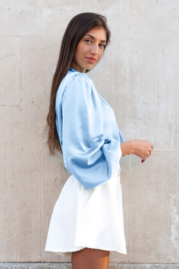 Blusa Fox azul celeste