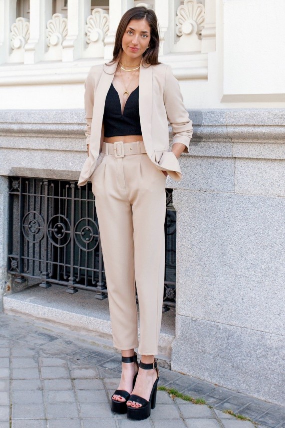 Pantalón Oxford beige