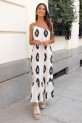 Vestido Mirtons blanco-negro