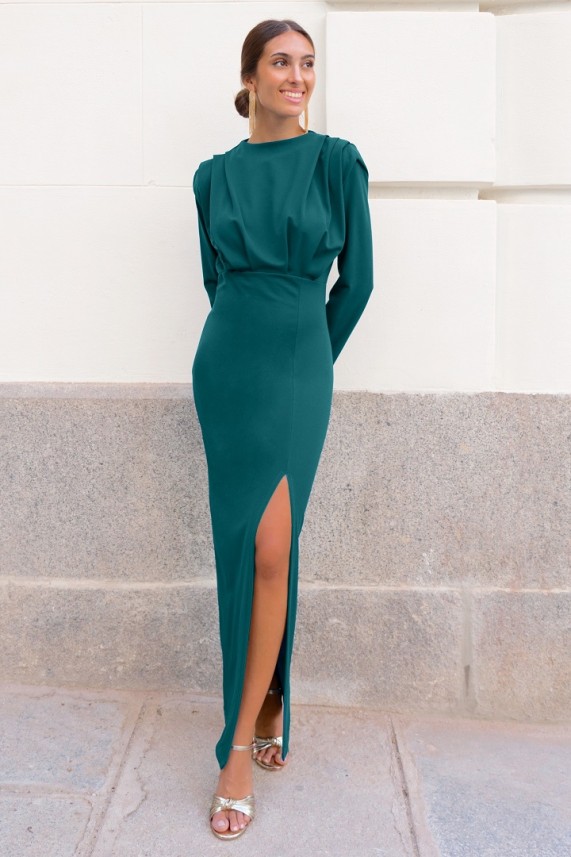 Vestido Gonov verde botella