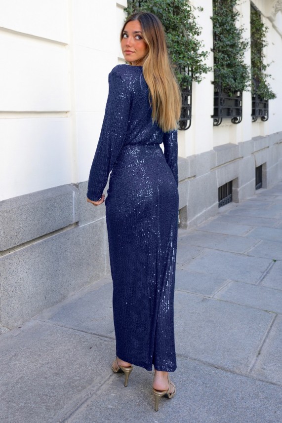 Vestido Suisse azul marino