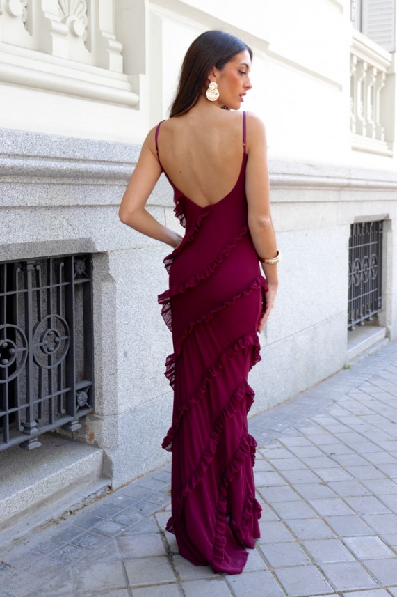 Vestido Sakara burdeos