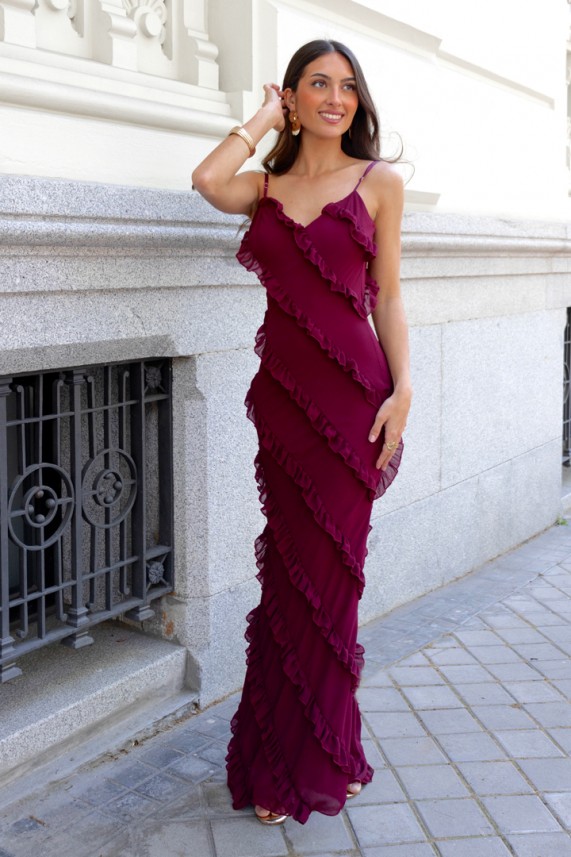 Vestido Sakara burdeos