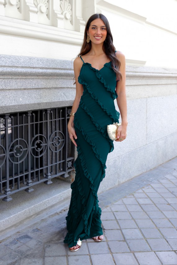 Vestido Sakara verde botella