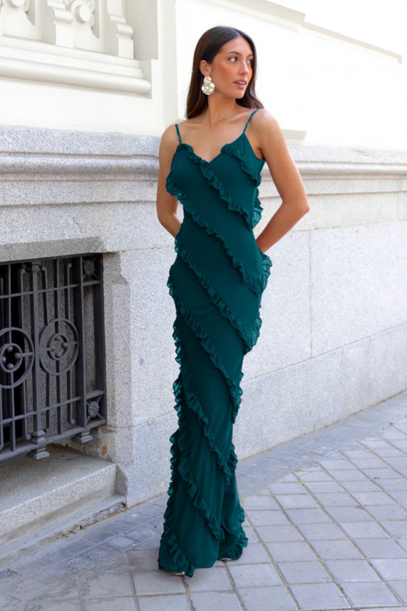 Vestido Sakara verde botella