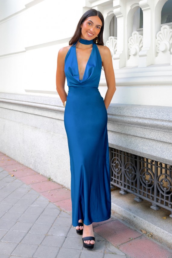 Vestido Positano azul cobalto