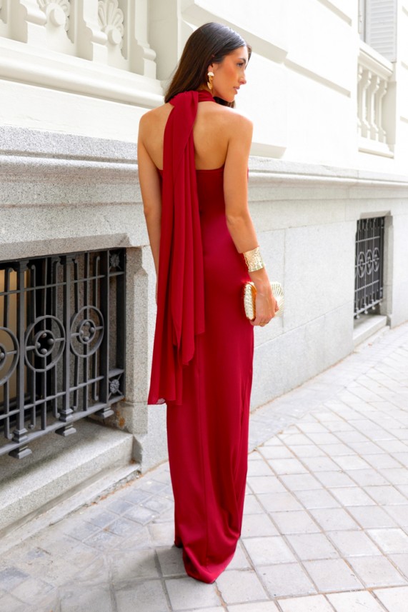 Vestido Guadagni burdeos