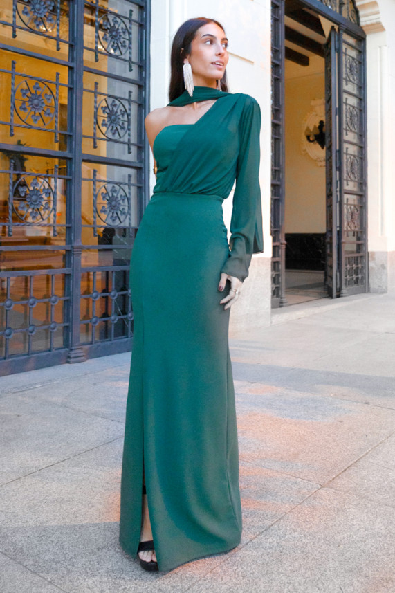 Vestido Piselli verde botella