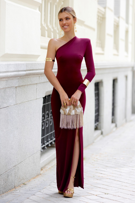 Vestido Kennedy burdeos
