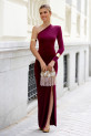 Vestido Kennedy burdeos