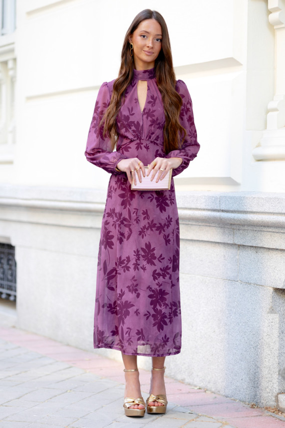 Vestido Garosio buganvilla