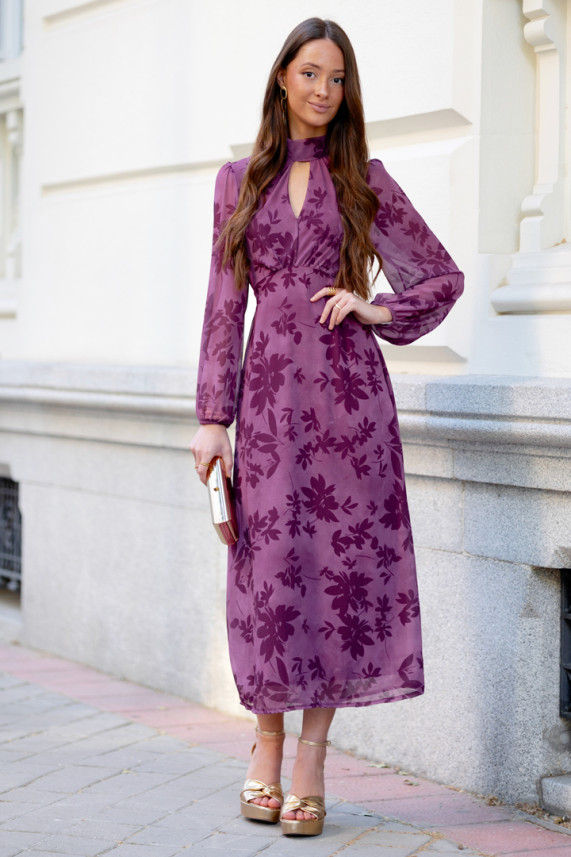 Vestido Garosio buganvilla