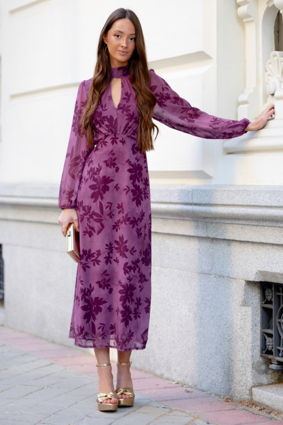 Vestido Garosio buganvilla