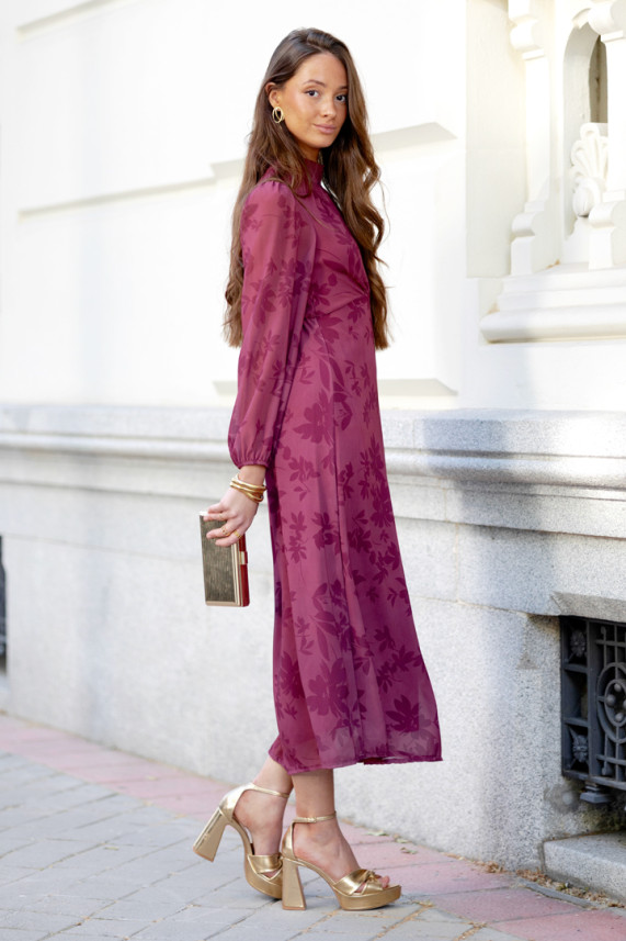 Vestido Garosio burdeos