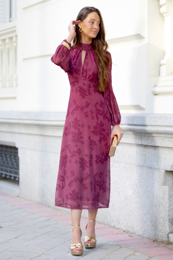 Vestido Garosio burdeos