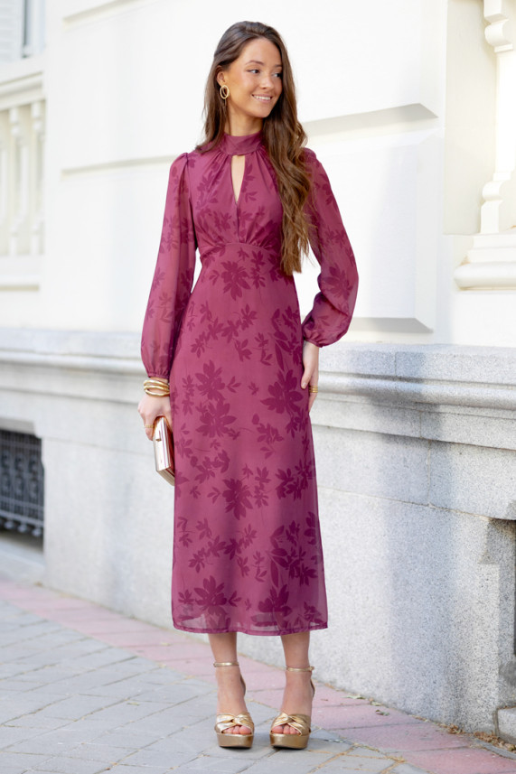 Vestido Garosio burdeos