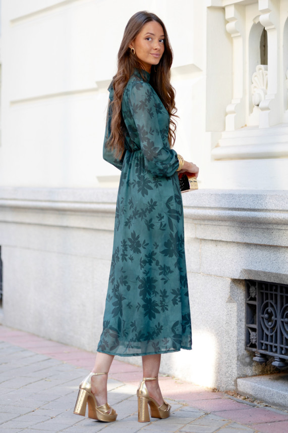 Vestido Garosio verde botella