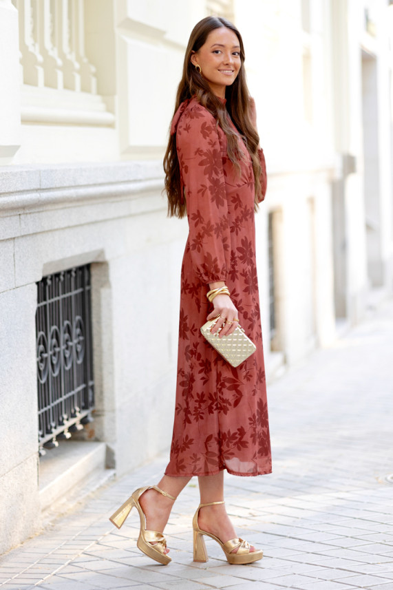 Vestido Garosio teja