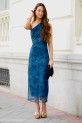 Vestido Cipressi azul índigo
