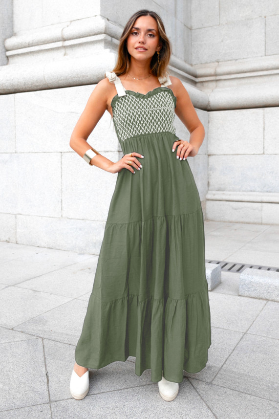 Vestido Alleno verde caza