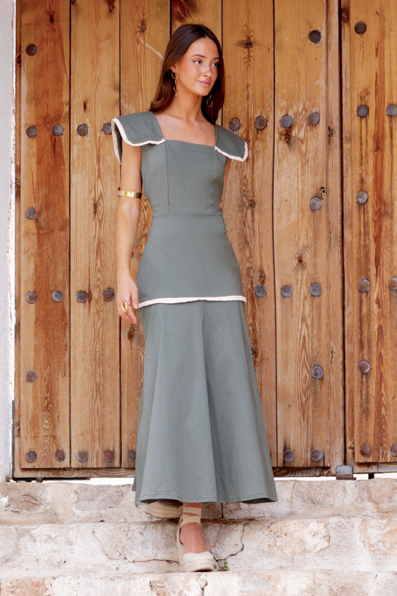 Vestido Trevisi verde caza
