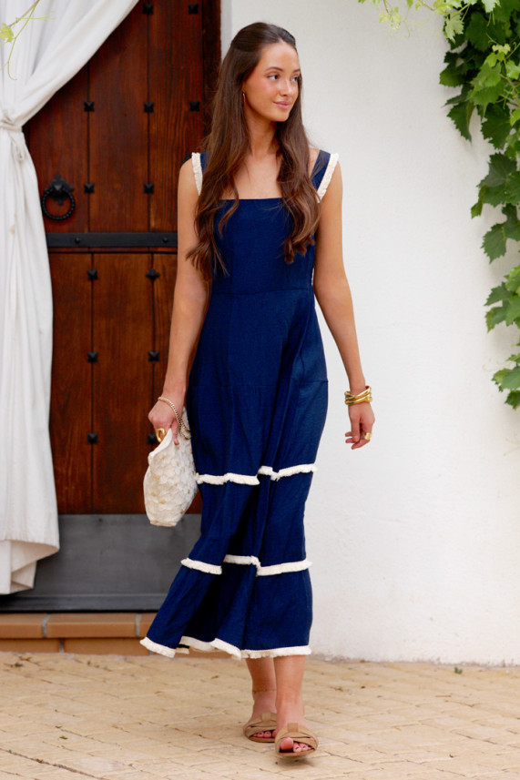 Vestido Chesini azul marino