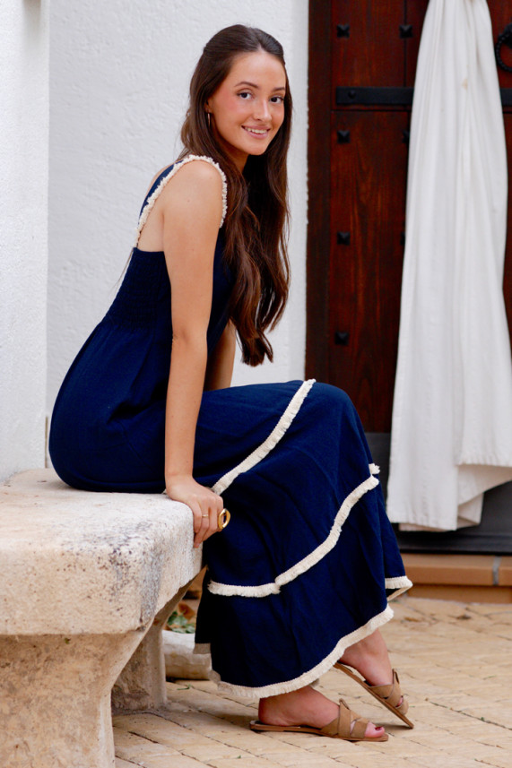 Vestido Chesini azul marino