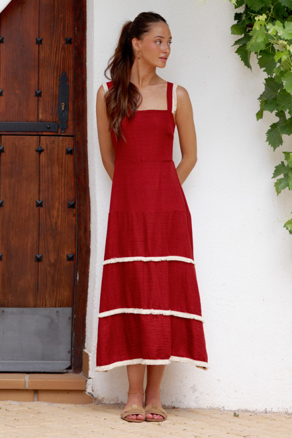 Vestido Chesini burdeos