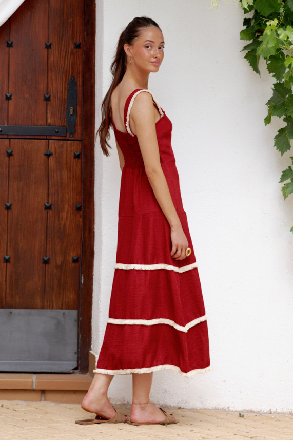 Vestido Chesini burdeos