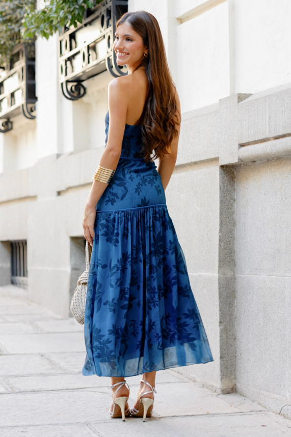 Vestido Hartman azul cobalto
