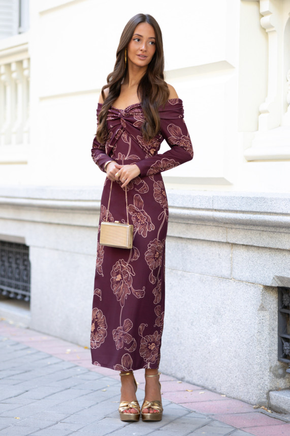 Vestido Bonini burdeos