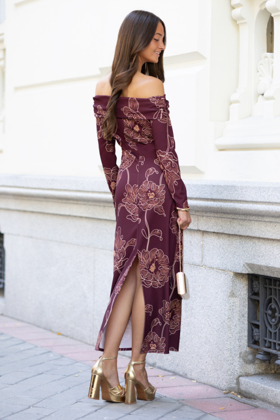 Vestido Bonini burdeos