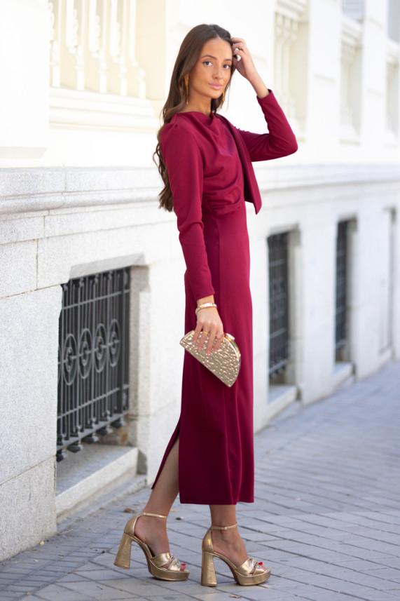 Vestido Jones burdeos