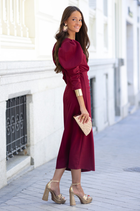 Vestido Covilli burdeos