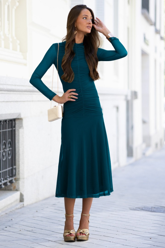 Vestido Cattani azul cobalto