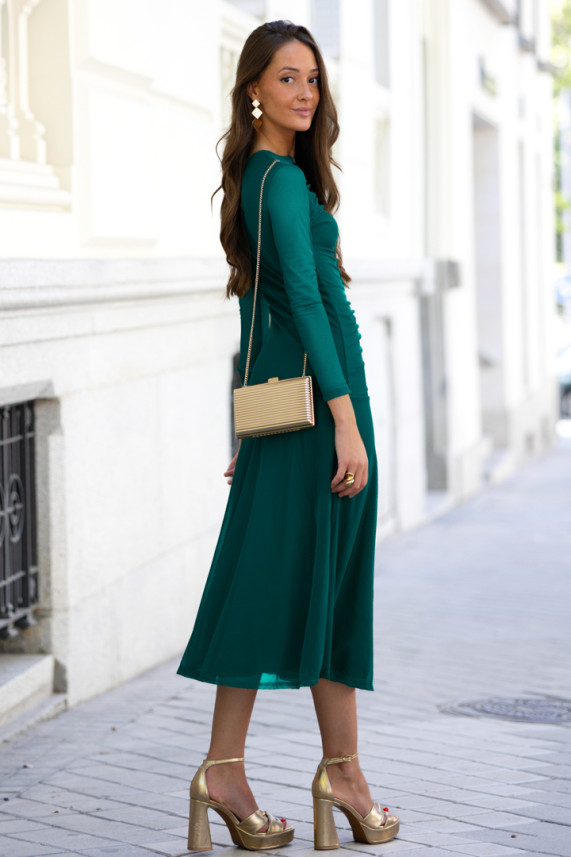Vestido Cattani verde botella