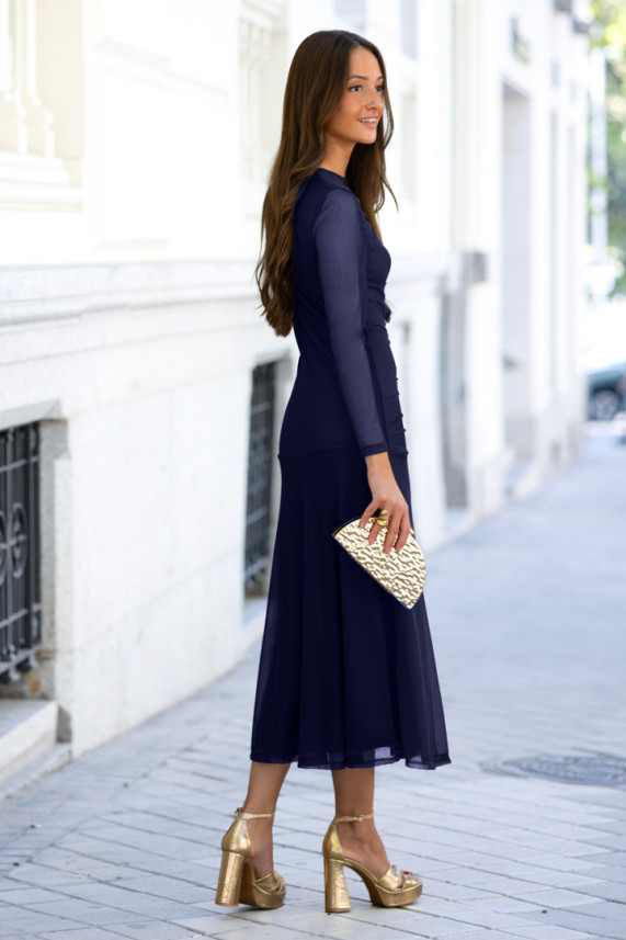 Vestido Cattani azul marino