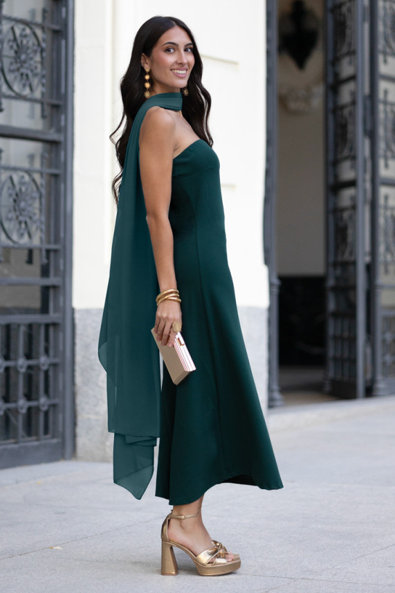Vestido Milana verde botella