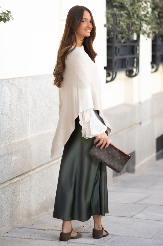 Poncho Whisper beige