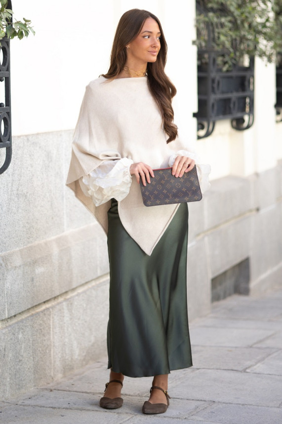 Poncho Whisper beige