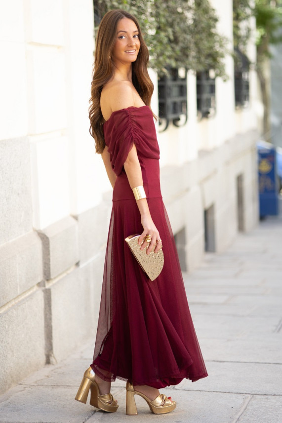 Vestido Bloems burdeos