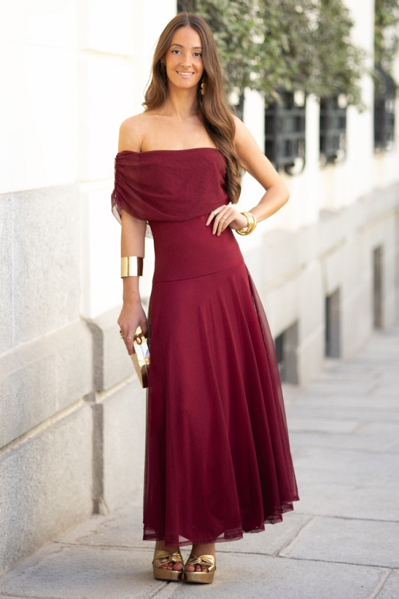 Vestido Bloems burdeos