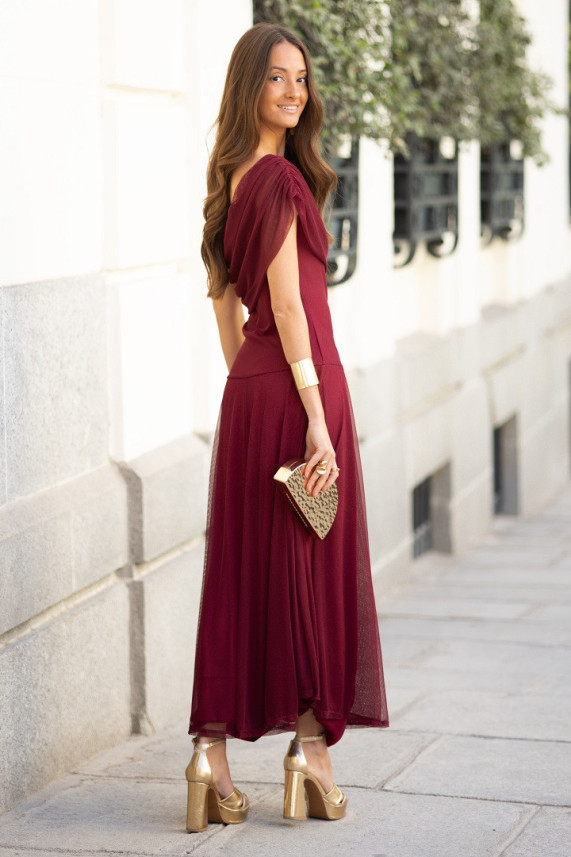 Vestido Bloems burdeos