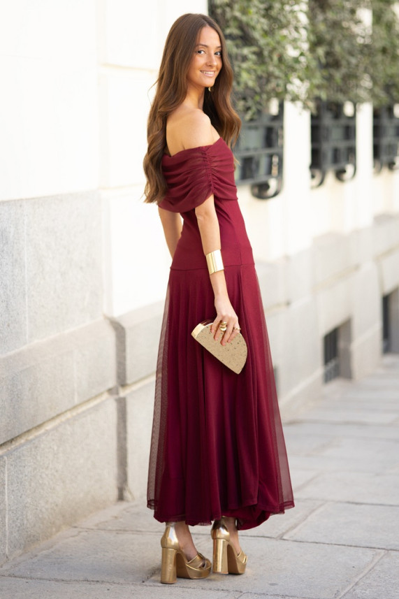 Vestido Bloems burdeos