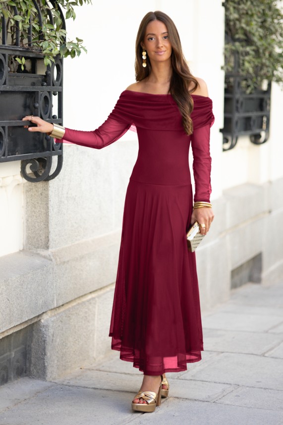Vestido Cresttane burdeos