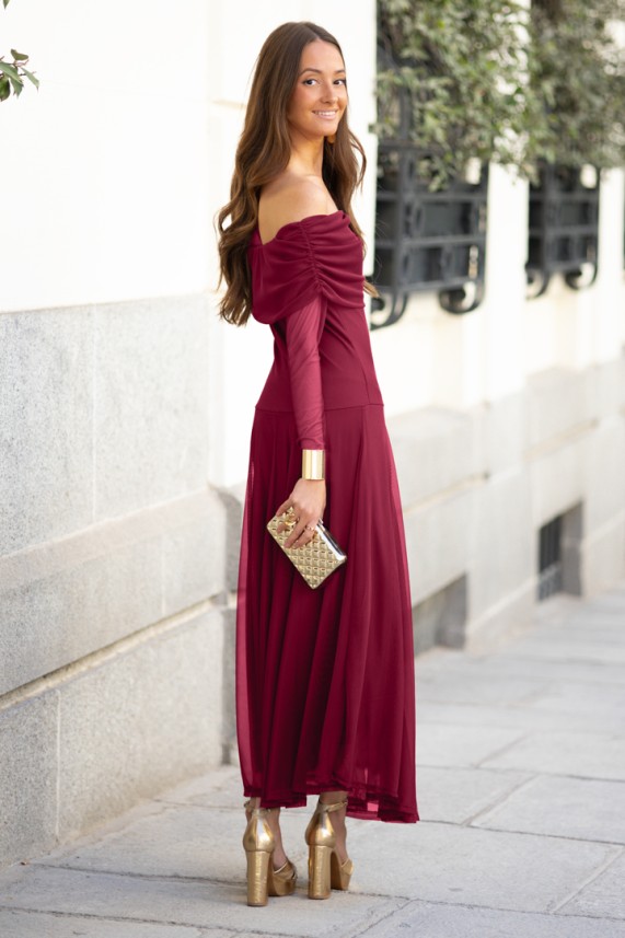 Vestido Cresttane burdeos