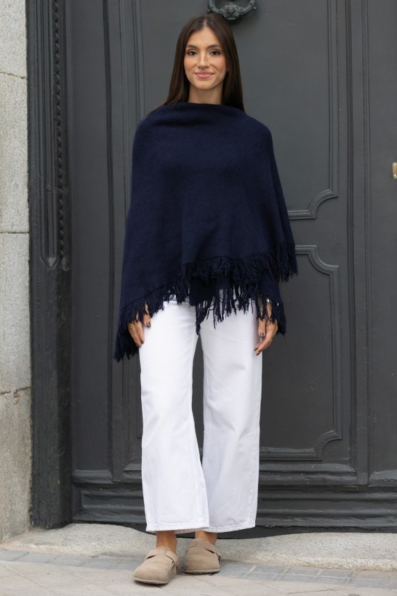 Poncho Taglia azul marino